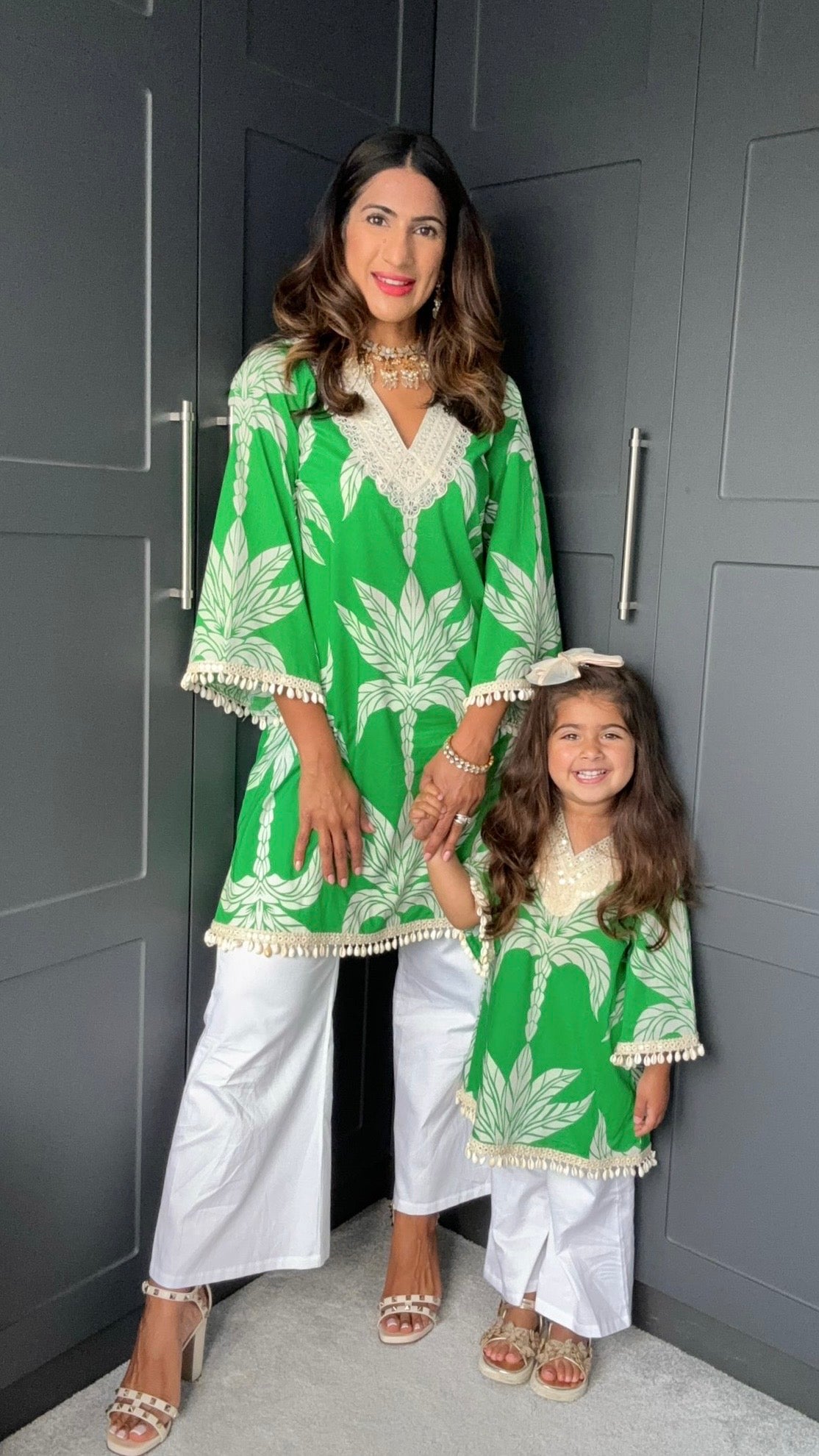 Emerald Palm Girls Kurta Set
