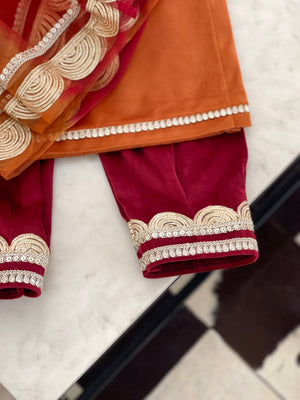 ‘Saanjh’ Velvet Indianwear set