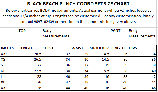 Black Beach Punch Coord Set