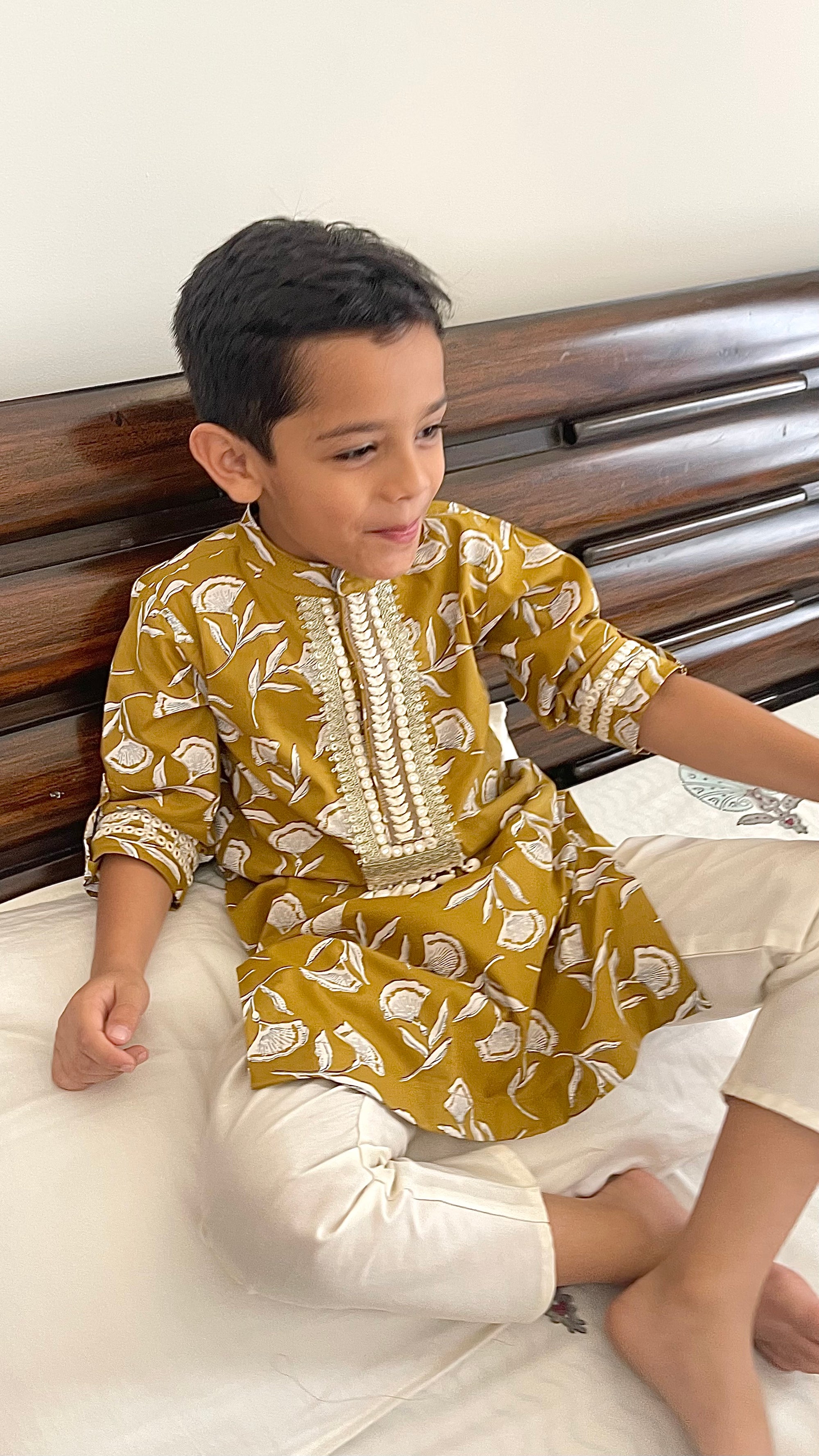 Mustard Moon Boys Kurta Set