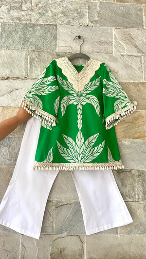 Emerald Palm Girls Kurta Set