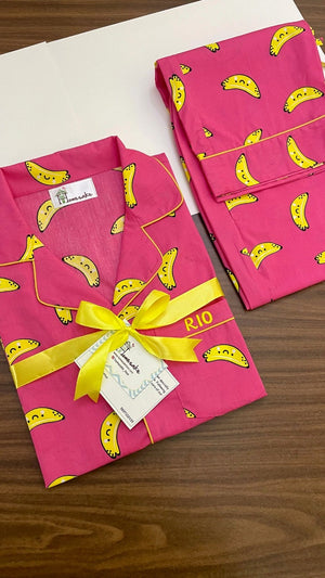 Cute Banana Print Kids Nightwear