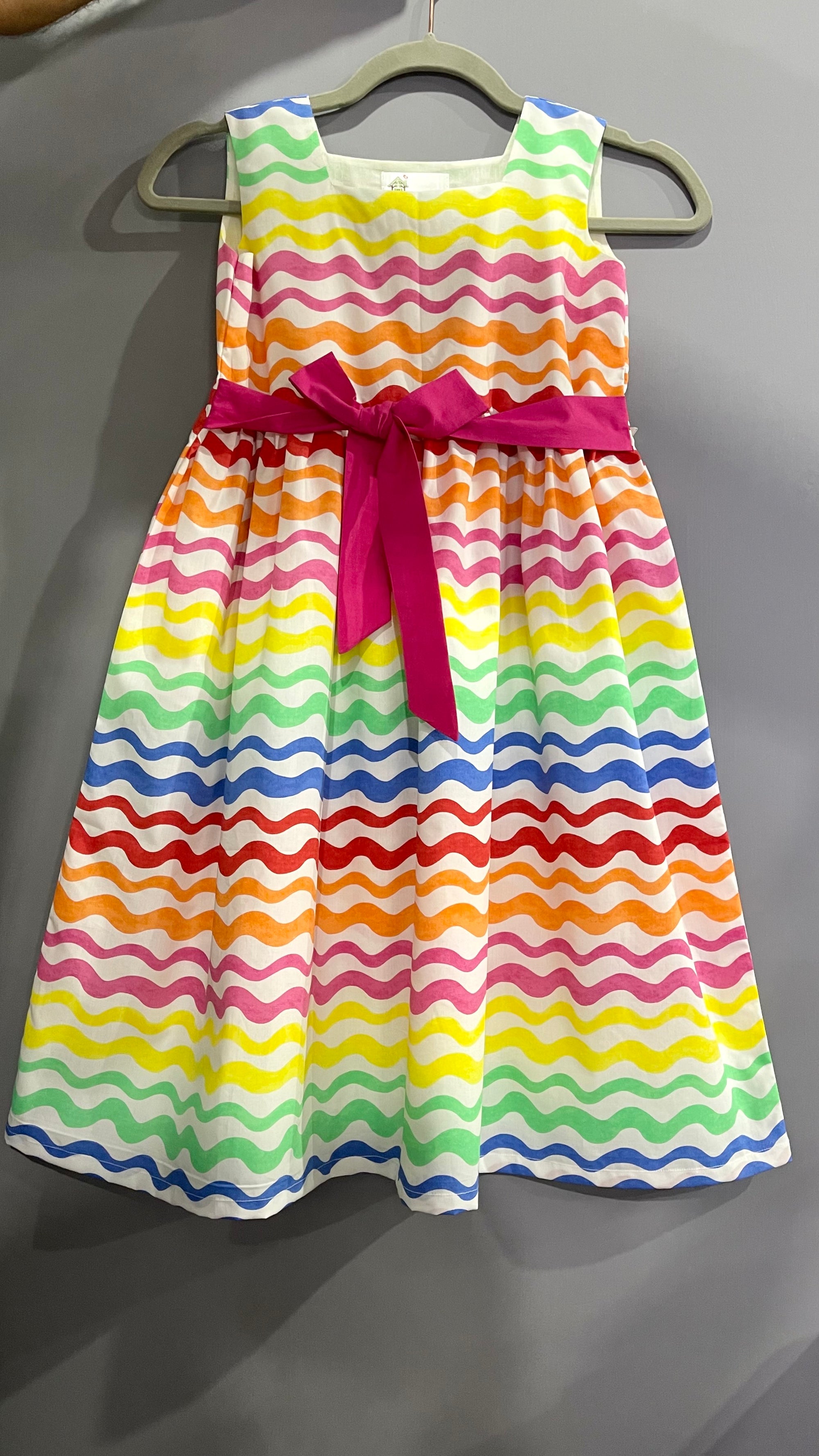 Rainbow Waves Girl's Dress