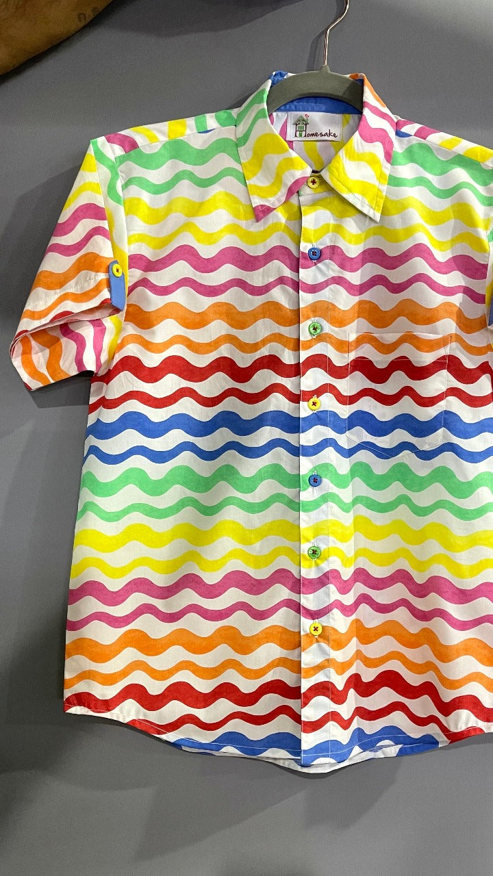 Rainbow Waves Kids Shirt